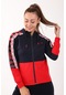 Maraton Sportswear Regular Kadın Kapşonlu Uzun Kol Basic Açık Lacivert Tracktop 18377-açık Lacivert