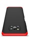 Tecno-Xiaomi Poco X3 / Poco X3 Nfc / Poco X3 Pro - Kılıf 3 Parçalı Parmak İzi Yapmayan Sert Ays Kapak - Siyah-kırmızı