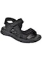 Forelli Hakiki Deri Comfort Cırtlı Erkek Sandalet For-40526 Siyah Nubuk-siyah Nubuk