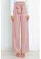 Polyester Karışımlı Düz Renk Düğmeli İlkbahar Kadın Pantolon Pembe