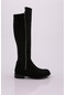 Dgn 504 Kadın Arkası Stretch Yanı Fermuarlı Knee High Flats Çizme 504-1557-R1680