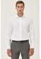 AC&Co / Altınyıldız Classics Erkek Beyaz Ütü Gerektirmeyen Taılored Slim Fit Dar Kesim Klasik Yaka %100 Pamuk Armürlü Non-ıron Gömlek