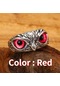 Kırmızı Moda Şeytan Göz Baykuş Yüzük Ayarlanabilir Yüzükler Kadınlar Ve Erkekler İçin Retro Hayvan Yüzük Parti Takı Yıldönümü Hediyeleri