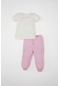 Defacto Kız Bebek Baskılı Kısa Kollu Tişört Paraşüt Pantolon 2li Takım C4621a524smpn444