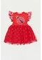 Fullamoda Baskılı Tül Detaylı Kız Çocuk Elbise- Kırmızı 24YCCK7336204076-Kırmızı