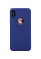 Tecno-iphone Uyumlu İphone Xs Max 6.5 - Kılıf Mat Renkli Esnek Premier Silikon Kapak - Lacivert