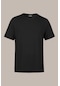 COMEOR Erkek Siyah Slim Fit Pamuklu Kısa Kollu Bisiklet Yaka T-shirt Siyah