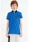 Tommy Life Saks Kol Ucu Renkli Logo Nakışlı Standart Kalıp Polo Yaka Erkek Çocuk T-shirt - 11138 Saks
