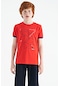Tommy Life Fiesta Minimal Yazı Baskılı Standart Kalıp O Yaka Erkek Çocuk T-shirt - 11132 Kırmızı