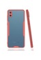 Kilifone - Samsung Uyumlu Galaxy A02 - Kılıf Kenarı Renkli Arkası Şeffaf Parfe Kapak - Pembe