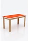 3g Tasarım Dikdörtgen İlkokul Masası Ahşap Ayaklı Renkli-4552-turuncu