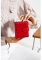 Grande 2601 Hakiki Deri Kadın Kartlıklı Kağıt & Bozuk Para Bölmeli Model Şık Kartlık Cüzdan Kırmızı