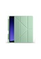 Kilifolsun Galaxy Uyumlu Tab S9 Fe Kalem Bölmeli Stand Olabilen Origami Tri Folding Kılıf Açık Yeşil