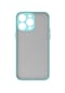 Kilifone - İphone Uyumlu İphone 14 Pro Max - Kılıf Arkası Buzlu Renkli Düğmeli Hux Kapak - Turkuaz