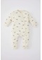 Defacto Erkek Bebek Yeni Doğan Fil Desenli Uzun Kollu Çıtçıtlı Tulum B7688a524sper233