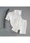 Beyaz Pamuk Bebek Setleri Eğlence Sporları Kız Erkek T-shirt + Şort Setleri Bebek Giyim Erkek Bebek Kız Giysileri