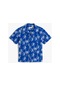 Koton Gömlek Tek Cep Detaylı Kısa Kollu Palmiye Baskılı Pamuklu Saks Desenli 3skb60138tw 3SKB60138TW9D6