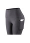 Koyu Gri Yoga Tayt Egzersiz Yüksek Belli Mat Fırçalanmış Cepler Slim Fit Spor Kadın Spor Giyim Pantolon Pantolon Düz Renk