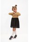 Luess Kız Çocuk Tül Detaylı Triko Elbise-kahverengi