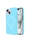 Noktaks - iPhone Uyumlu 15 - Kılıf Sert Kablosuz Şarj Destekli Buzlu C-pro Magsafe Kapak - Mavi