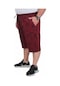 Starbattal Erkek Büyük Beden Penye Şort Letter Dance 24644 Bordo-Bordo