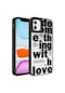 Noktaks - İphone 12 Uyumlu - Kılıf Aynalı Desenli Kamera Korumalı Parlak Mirror Kapak - Love