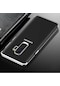Mutcase - Samsung Uyumlu Galaxy A6 Plus 2018 - Kılıf Dört Köşesi Renkli Arkası Şefaf Lazer Silikon Kapak - Gri