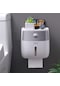Jms Gri Banyo Doku Tutucu Duvara Monte Tuvalet Kağıdı Kutusu Su Geçirmez Rulo Kağıt Depolama Rafı Çift Katmanlı Organizatör Raf Çekmeceli