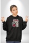 Beyaz Highland Teriyeri Kırmızı Gül Kadın Erkek Siyah Kapüşonlu Sweatshirt Hoodie Siyah
