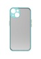 Kilifone - İphone Uyumlu İphone 14 Plus - Kılıf Arkası Buzlu Renkli Düğmeli Hux Kapak - Turkuaz