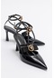 Luvishoes Grado Siyah Rugan Kadın Topuklu Ayakkabı