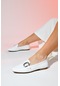 Luvishoes Avino Beyaz Cilt Taşlı Kadın Loafer Ayakkabı
