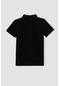 Waynap Unisex Lakos Polo Yaka Okul Tshirt Siyah