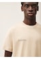 The Champ Clothing Krem Unisex Nature Concept Baskılı Oversize T-shirt Krem