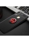 Kilifone - Huawei Uyumlu Honor 8a - Kılıf Yüzüklü Auto Focus Ravel Karbon Silikon Kapak - Siyah-kırmızı