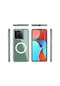 Tecno-Xiaomi Mi 13t Pro - Kılıf Arkası Mat Kablosuz Şarj Destekli Flet Magsafe Kapak - Renksiz