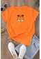 Unisex Garfield Baskılı T-shirt Turuncu