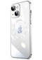 iPhone Uyumlu 14 Kılıf Wireless Şarj Özellikli Sert Pc Lopard Riksos Magsafe Kapak - Gümüş