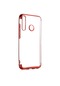 Tecno - Huawei Y6p - Kılıf Dört Köşesi Renkli Arkası Şefaf Lazer Silikon Kapak - Kırmızı
