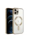 Mutcase - İphone Uyumlu İphone 12 Pro Max - Kılıf Kamera Korumalı Kablosuz Şarj Destekli Demre Kapak - Gold