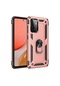 Kilifone - Samsung Uyumlu Galaxy A72 - Kılıf Yüzüklü Çift Katman Zırh Tank Vega Kapak - Rose Gold