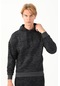 Maraton Sportswear Comfort Erkek Kapşonlu Uzun Kol Basic Siyah Sweatshirt 21332-siyah