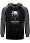 The Witcher Wild Gri Renk Reglan Kol Kapşonlu Sweatshirt