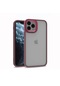 Kilifone - İphone Uyumlu İphone 11 Pro Max - Kılıf Arkası Şeffaf Kamera Çevresi Parlak Zıt Renkli Flora Kapak - Kırmızı