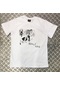 Unisex Beyaz Death Note Baskılı T-shirt Beyaz