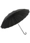 Hyt-16 Nervürlü Düz Otomatik Şemsiye Düz Renk Küçük Taze Kavisli Saplı Çift Düz Şemsiye-açık Pembe - Siyah