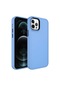 Tecno - İphone Uyumlu İphone 13 Pro Max - Kılıf Metal Çerçeve Tasarımlı Sert Btox Kapak - Mavi