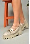 Fox Shoes S250242609 Bej Kalın Tabalı Kadın Ayakkabı Bej