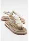 Luvishoes Santra Bej Parmak Arası Kadın Sandalet
