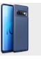 Tecno - Samsung Galaxy Uyumlu S10 Plus - Kılıf Auto Focus Negro Karbon Silikon Kapak - Lacivert